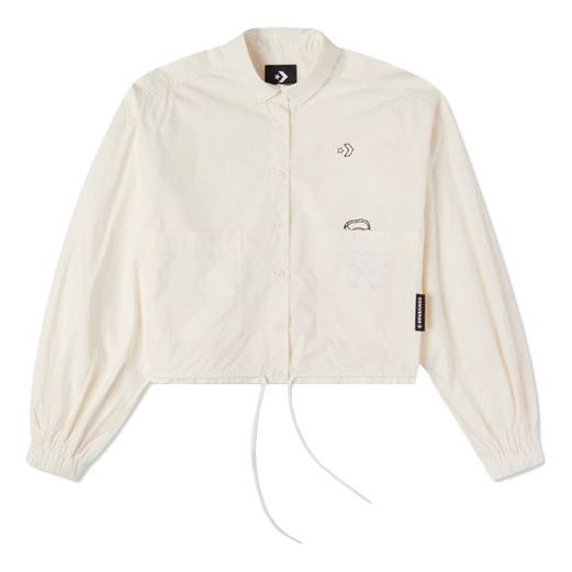 (WMNS) Converse Small Logo Casual Shirt Jacket 'Beige' 10023159-A01