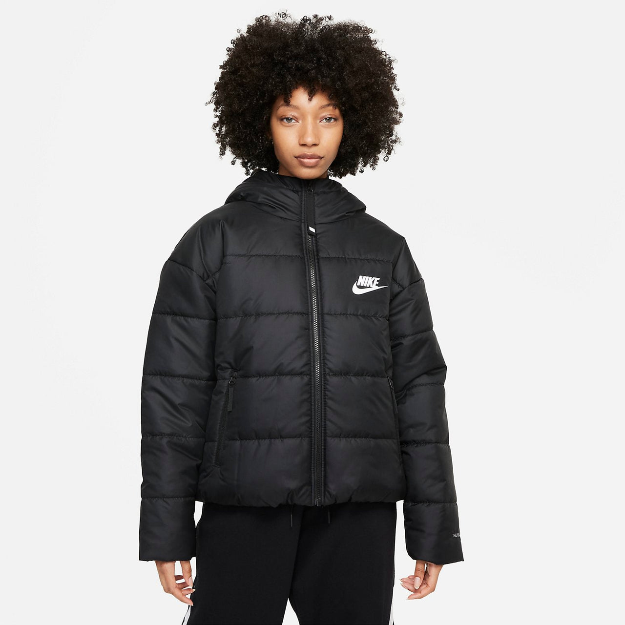 (WMNS) Nike Sportswear Therma-Fit Repel Hooded Puffer Jacket 'Black' DJ6995-010
