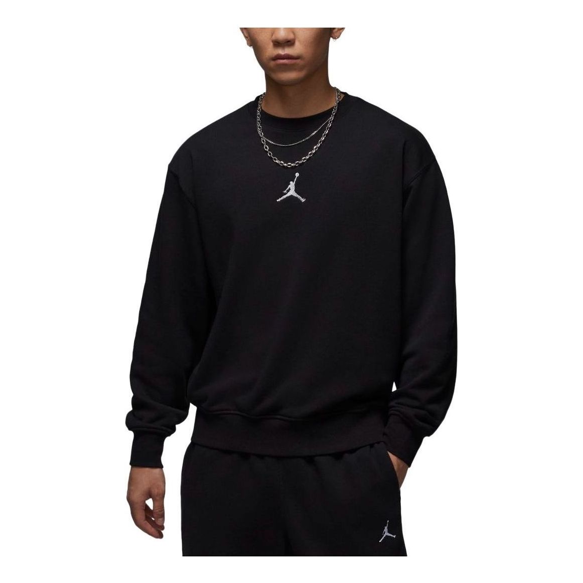 Air Jordan Brooklyn Fleece Crewneck Sweatshirt Asia Sizing 'Black' HV1751-010