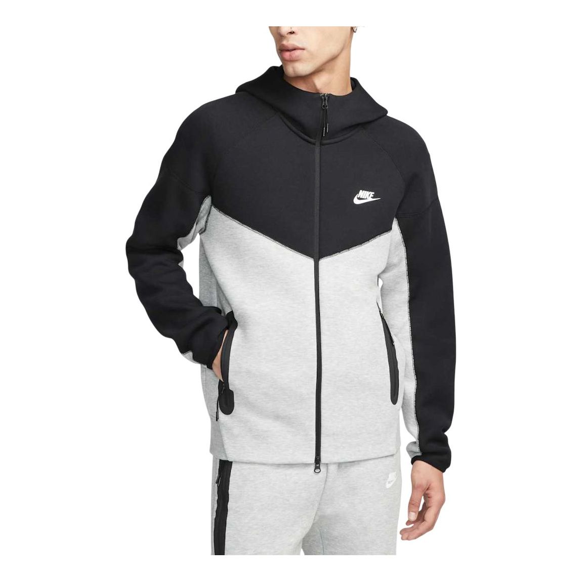Nike Tech Fleece Windrunner Hooded Jacket 'Grey Black' FB7921-064