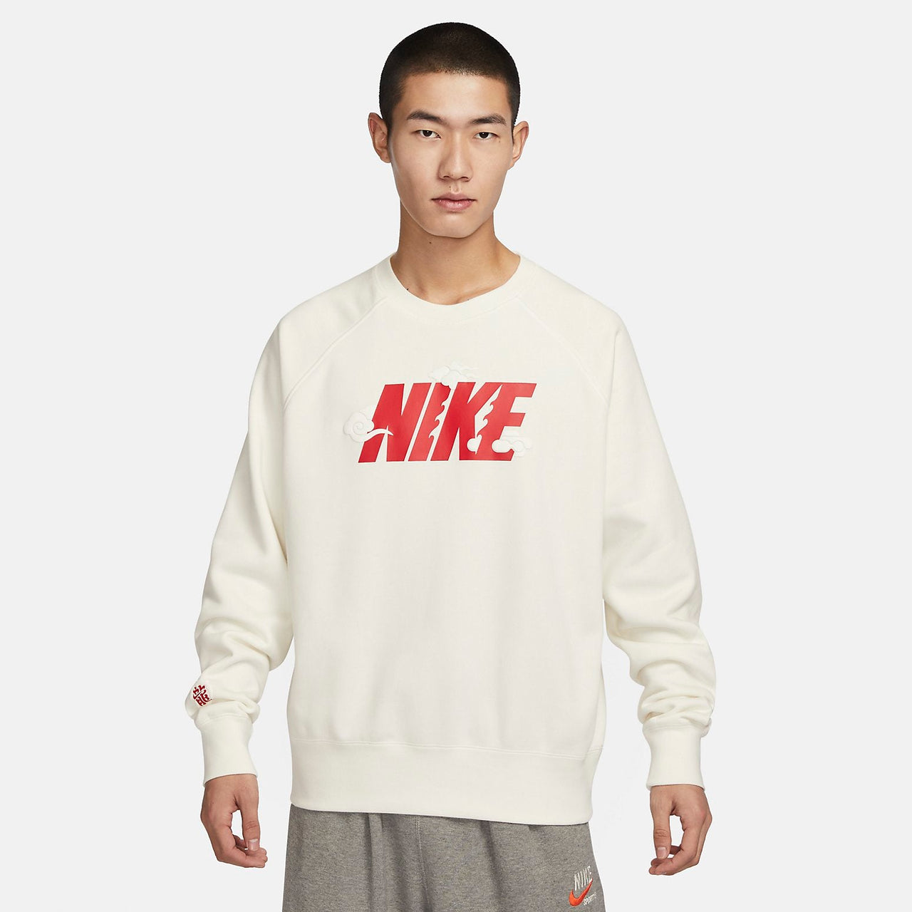 Nike Sportswear CNY Crew-Neck Sweatshirt 'Sail Red' FZ6374-113