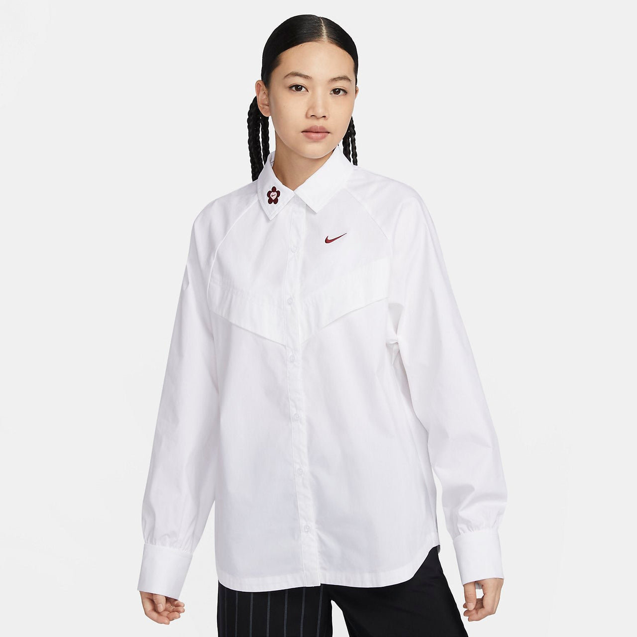 (WMNS) Nike Sportswear Woven Long-Sleeve Shirt 'White' HF1131-100