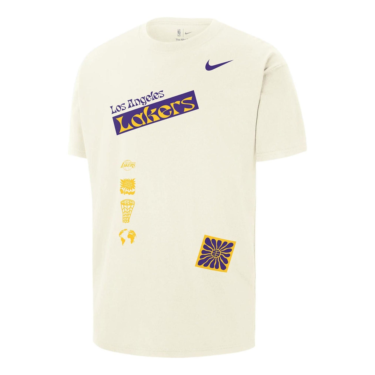 Nike x NBA Los Angeles Lakers City Edition Courtside T-Shirt 'Beige Purple Yellow' FV9274-901