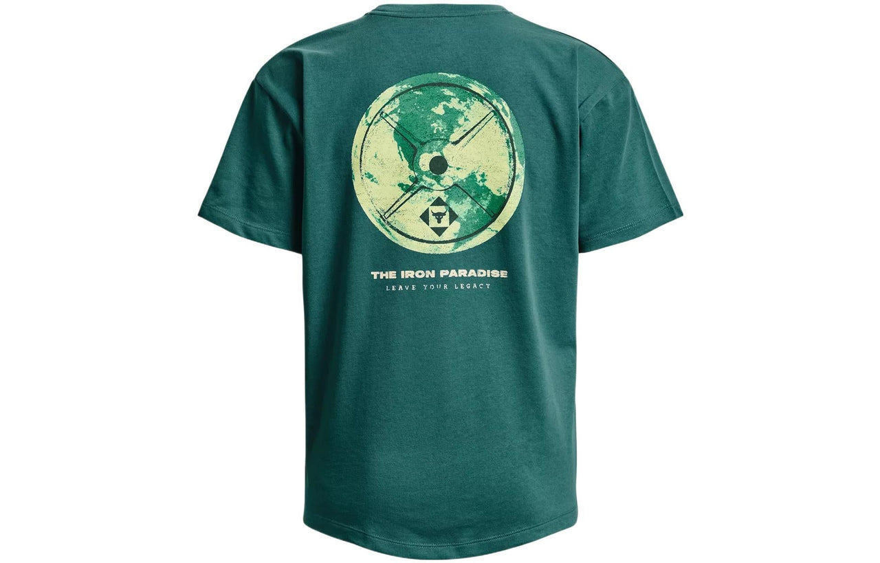 (WMNS) Under Armour Project Rock Globe T-shirt 'Coastal Teal' 1376917-722