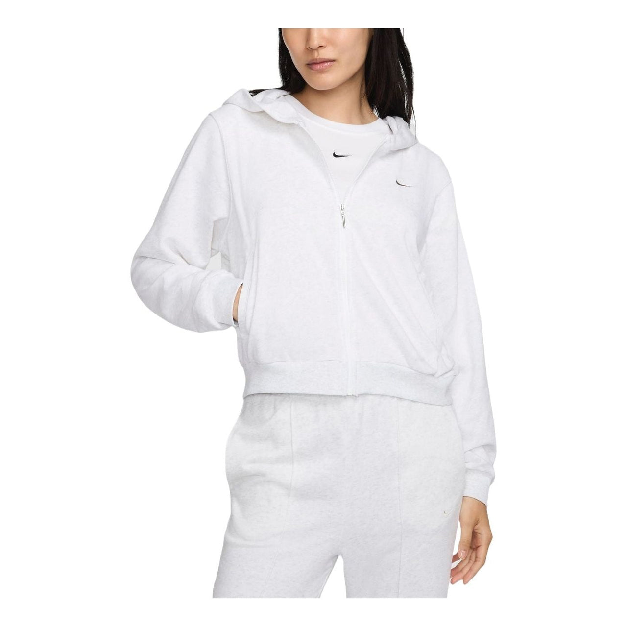 (WMNS) Nike Loose Full-Zip French Terry Hoodie Asia Sizing 'Grey' FN2420-051