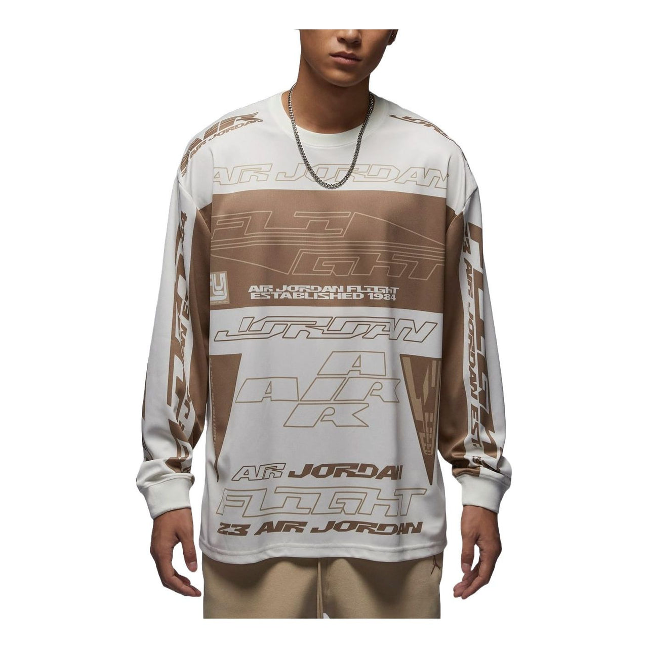 Air Jordan MVP Graphic Sweatshirt Asia Sizing 'Sail Brown' FV7240-133