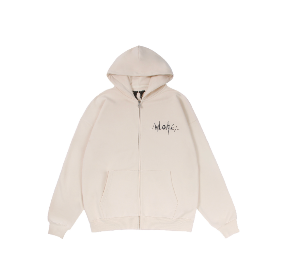 VLONE Love Logo Zip Hooded Jacket 'Cream' VLZPHD2023001