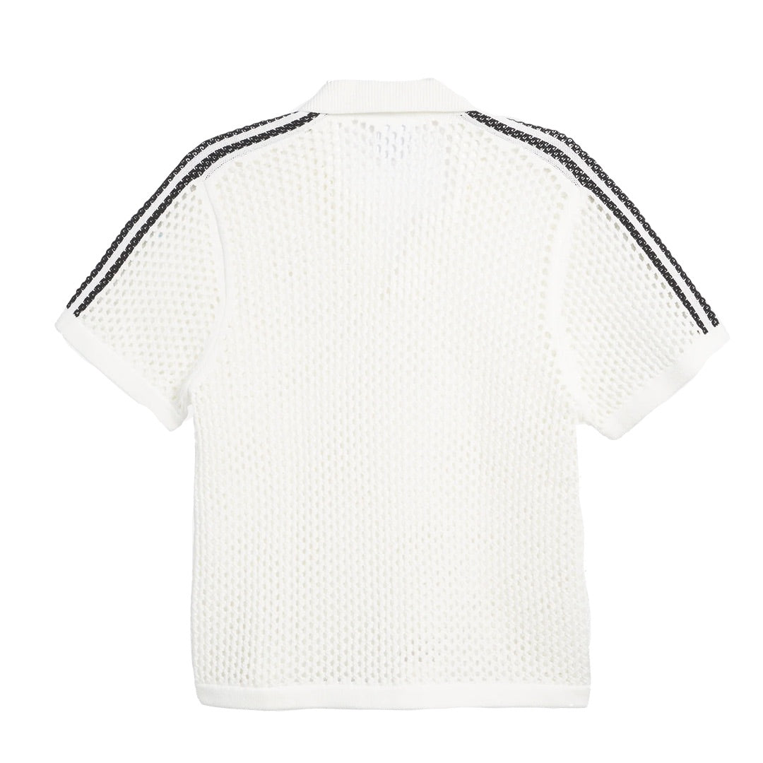 adidas x CLOT FW24 Crochet Polo Shirt Asia Sizing 'Core White' JE9594