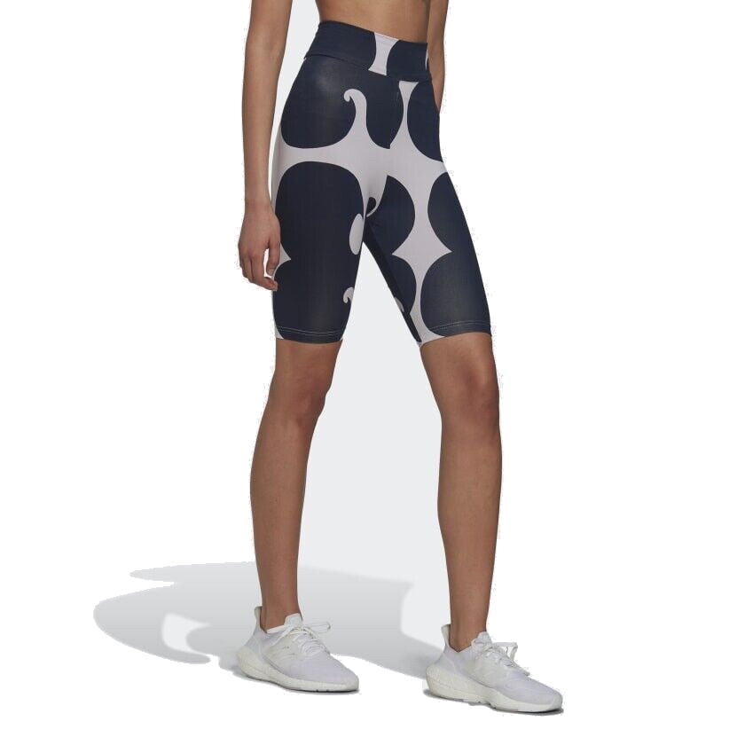 (WMNS) adidas x Marimekko Rib Short Leggings Knee Length 'Purple Navy' HH8760