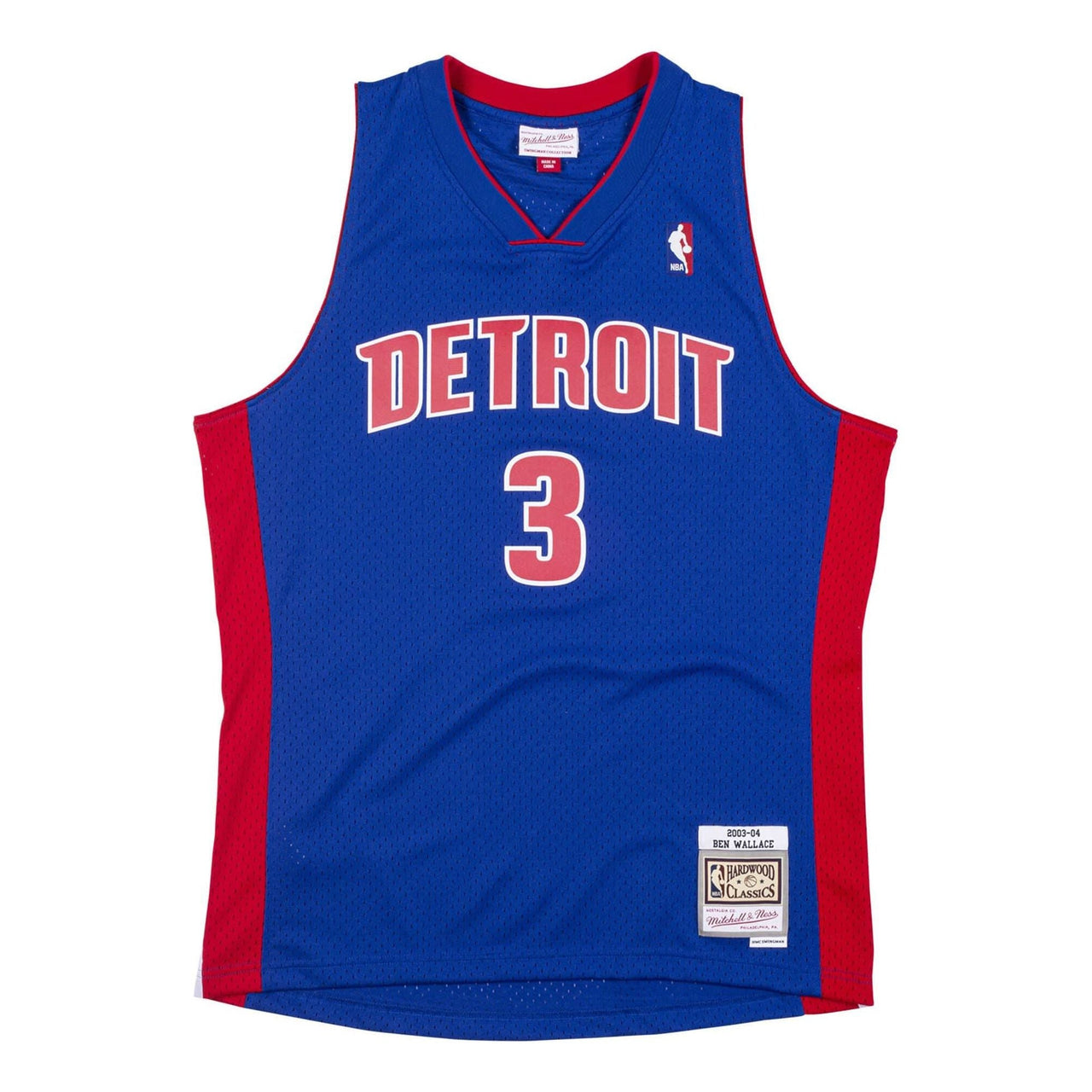 Mitchell & Ness NBA Swingman Jersey Detroit Pistons 2003-04 Ben Wallace 'Blue Red' SMJYAC19108-DPIROYA03BWA