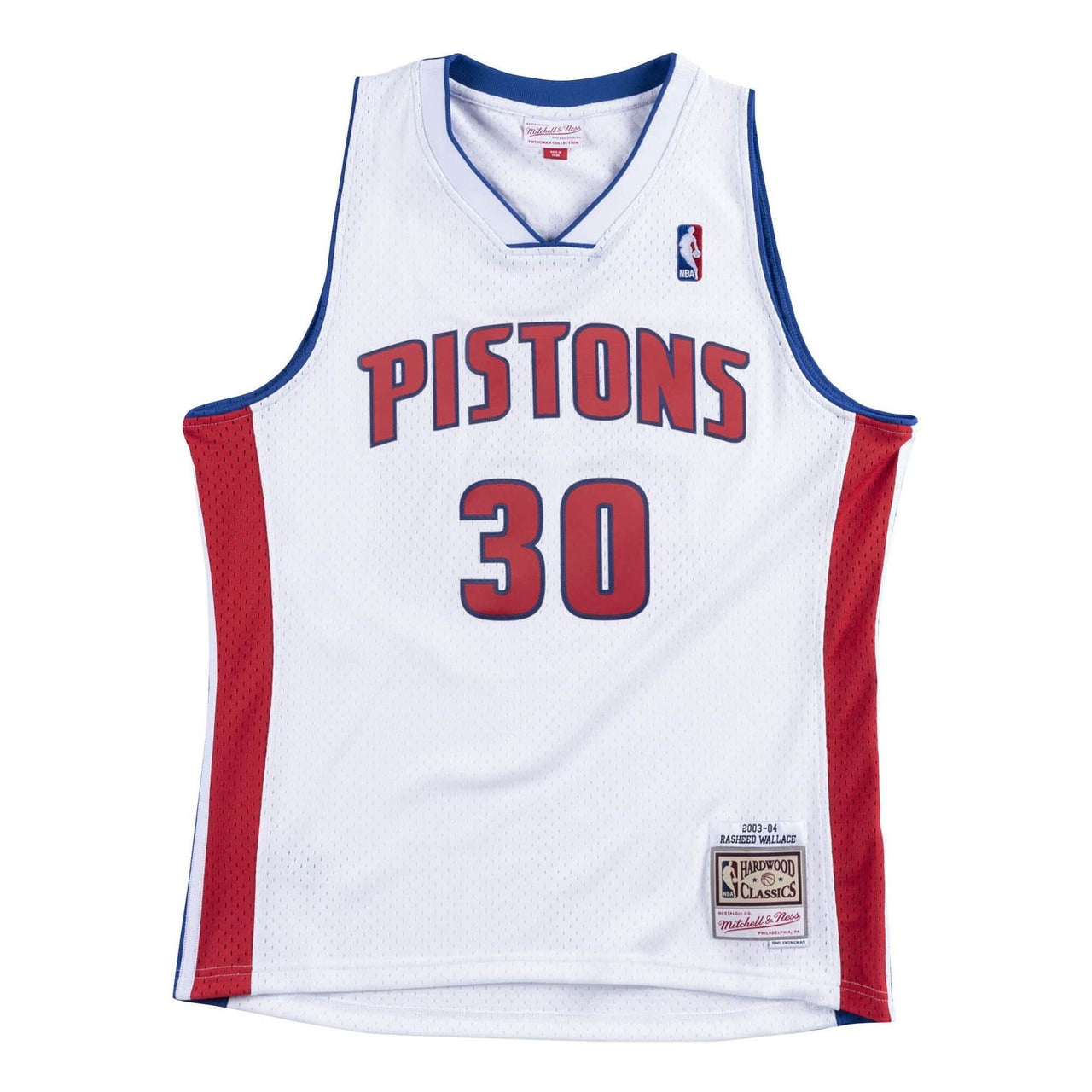 Mitchell & Ness NBA Swingman Rasheed Wallace Detroit Pistons Home 2003-04 Jersey 'White' SMJYGS18166-DPIWHIT03RWA