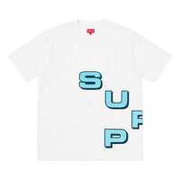 Supreme FW18 Stagger Tee White Alphabet logo Short Sleeve Unisex SUP-FW18-224