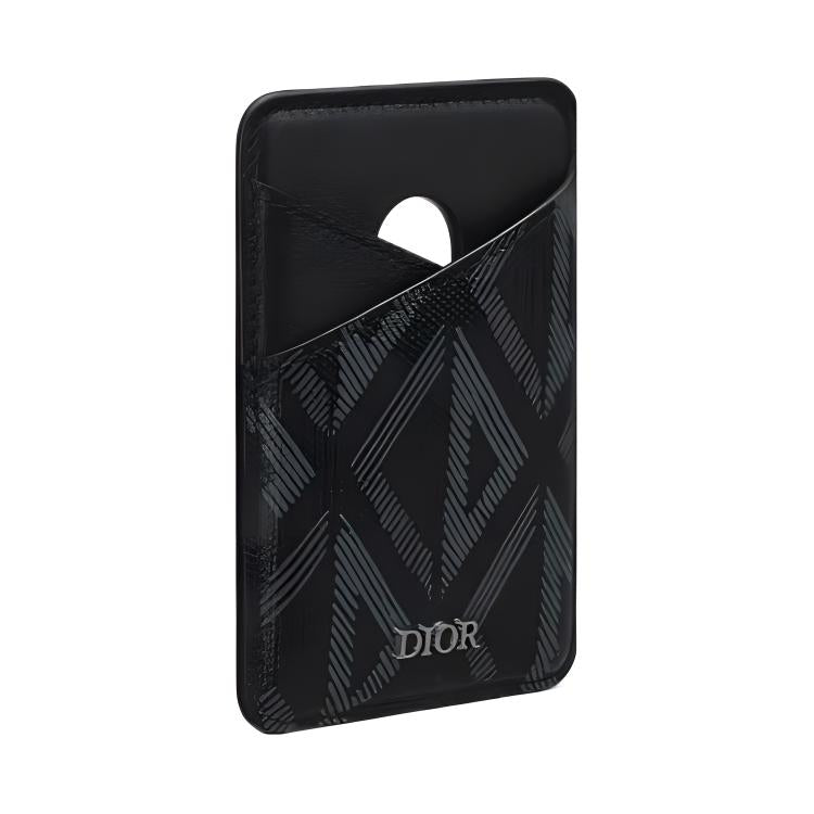 DIOR Canvas With Cow Leather Patchwork Detail Card Holder Men's Black
