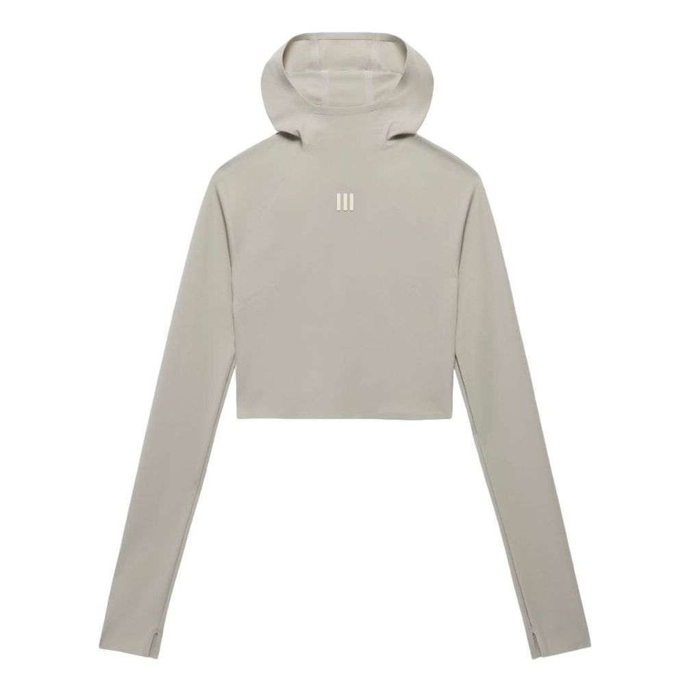 (WMNS) adidas Fear of God Athletics Base Layer Crop Hoodie 'Grey' IN5903