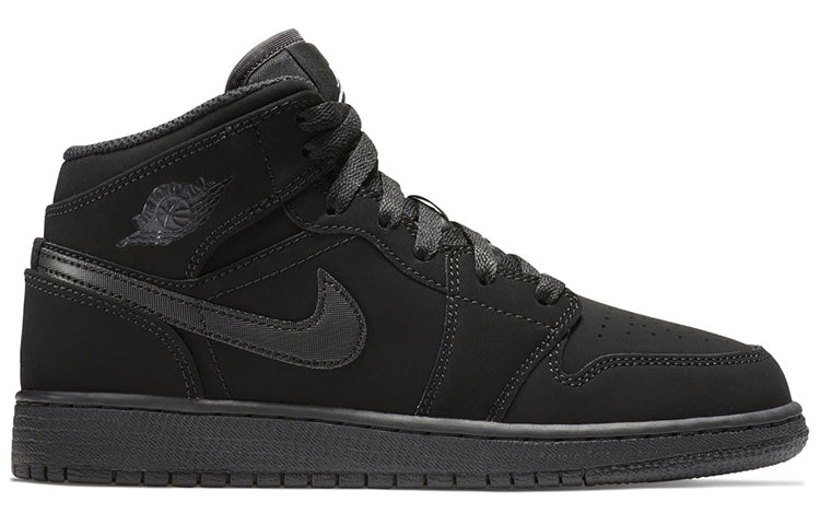 (GS) Air Jordan 1 Mid 'Black' 554725-040