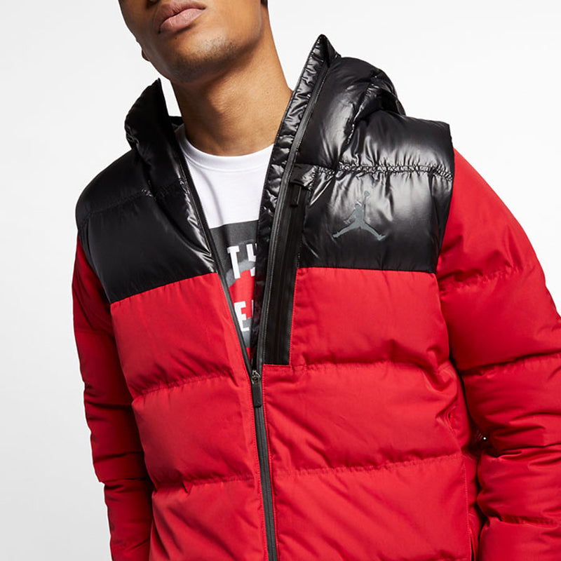 Men's Air Jordan Sports Vest Hooded Down Jacket Red 924676-687