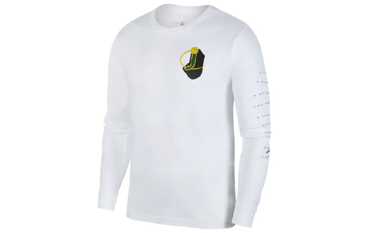 Air Jordan Legacy AJ10 Alphabet Logo Printing Long Sleeves White CT0736-100