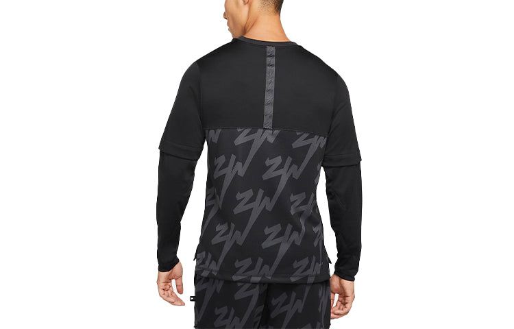 Air Jordan Alphabet Logo Pattern Loose Round Neck Long Sleeves Black DJ5872-010