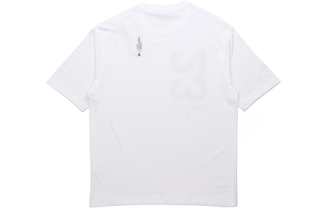 Air Jordan 23 Engineered Alphabet Printing Casual Sports Round Neck Short Sleeve White CZ4909-100