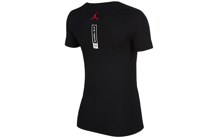 Air Jordan Alphabet Pattern Casual Sports Short Sleeve Black BV7484-010