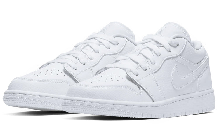 (GS) Air Jordan 1 Low 'Triple White Logo' 553560-126