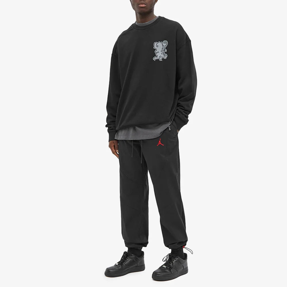 Air Jordan Embroidered Solid Color Drawstring Sports Pants Men's Black DA9834-010