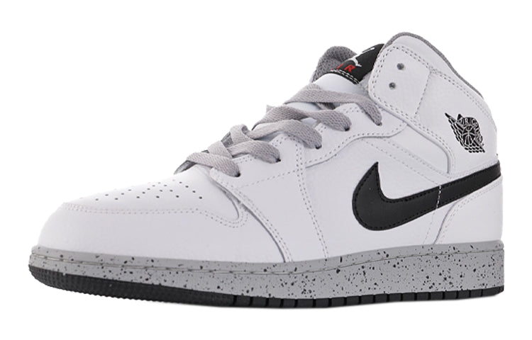 (GS) Air Jordan 1 Retro Mid 'White Cement' 554725-115