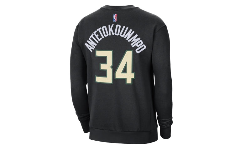 Air Jordan NBA Milwaukee Bucks Sports Fleece Round Neck Black DC0814-010