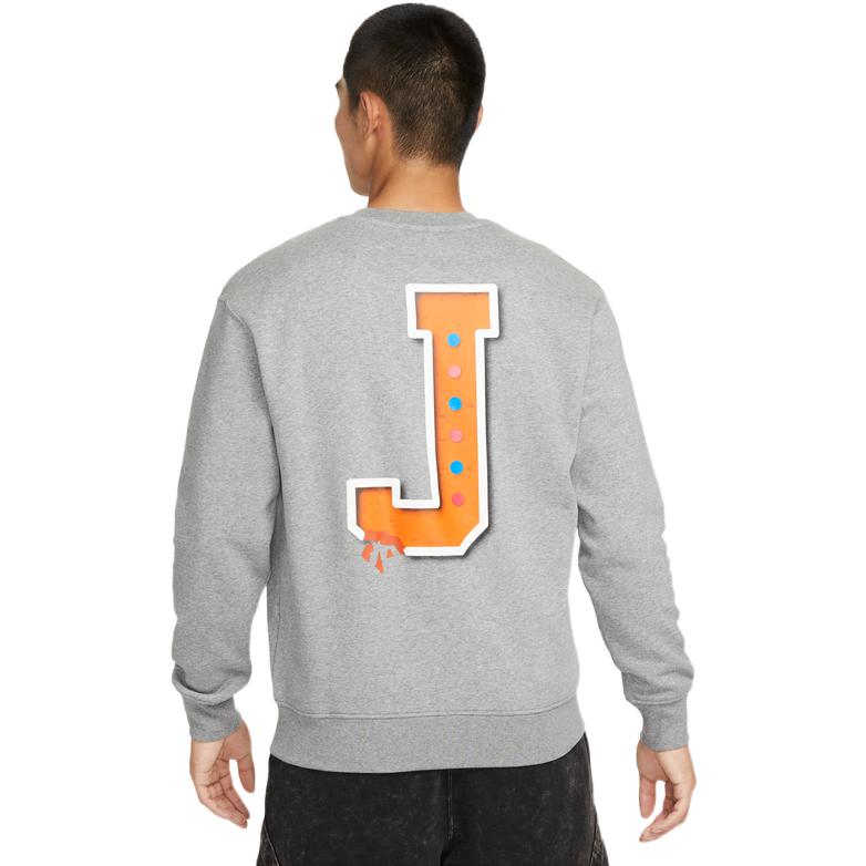 Air Jordan Classic Flying Solid Color Fleece Lined Round Neck Sweatshirt 'Carbon Grey' FD0594-091