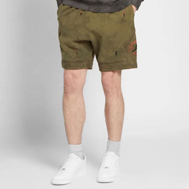 Air Jordan x Cactus Jack by Travis Scott Washed Suede Shorts 'Medium Olive' CN3425-222