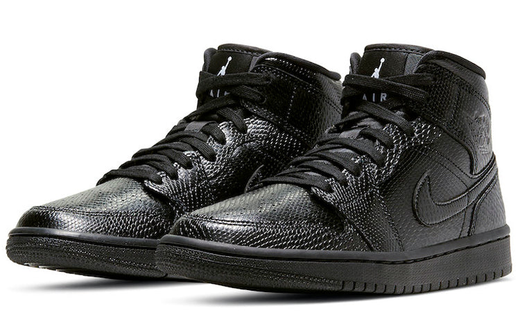 (WMNS) Air Jordan 1 Mid 'Black Snakeskin' BQ6472-010