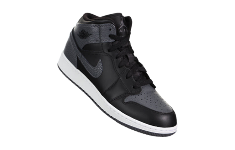 (GS) Air Jordan 1 Retro Mid 'Black Dark Grey' 554725-041