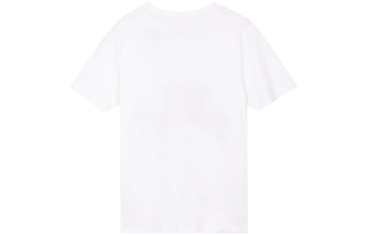 Air Jordan Jumpman Logo Printing Knit Sports Round Neck Short Sleeve White DH9493-100