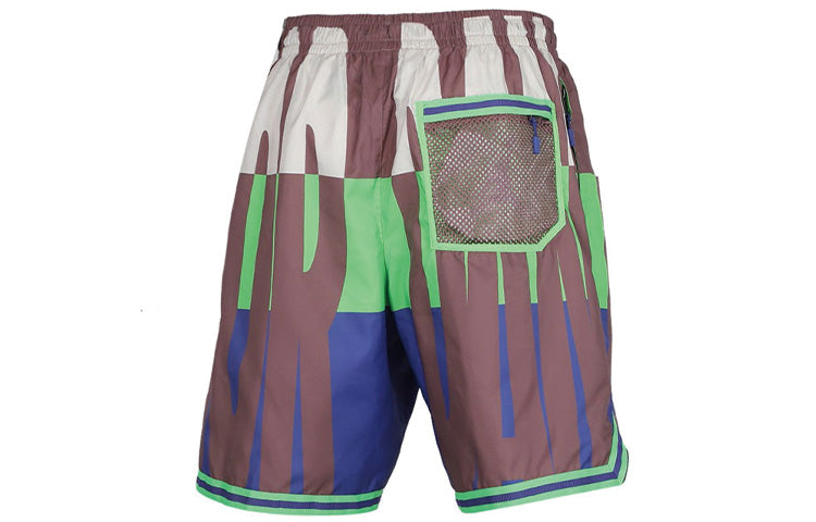 Air Jordan Wings Poolside Colorblock Breathable Loose Sports Shorts 'Green Purple' CJ4075-398