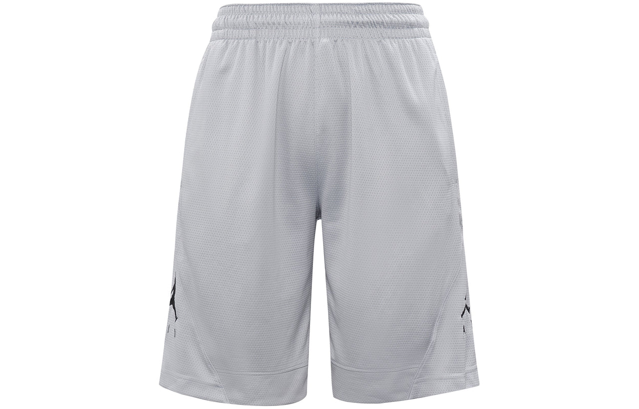 Air Jordan Rise Striped Triangle Logo Printing Quick-dry Knit Basketball Short Pant Male Grey BV5265-012