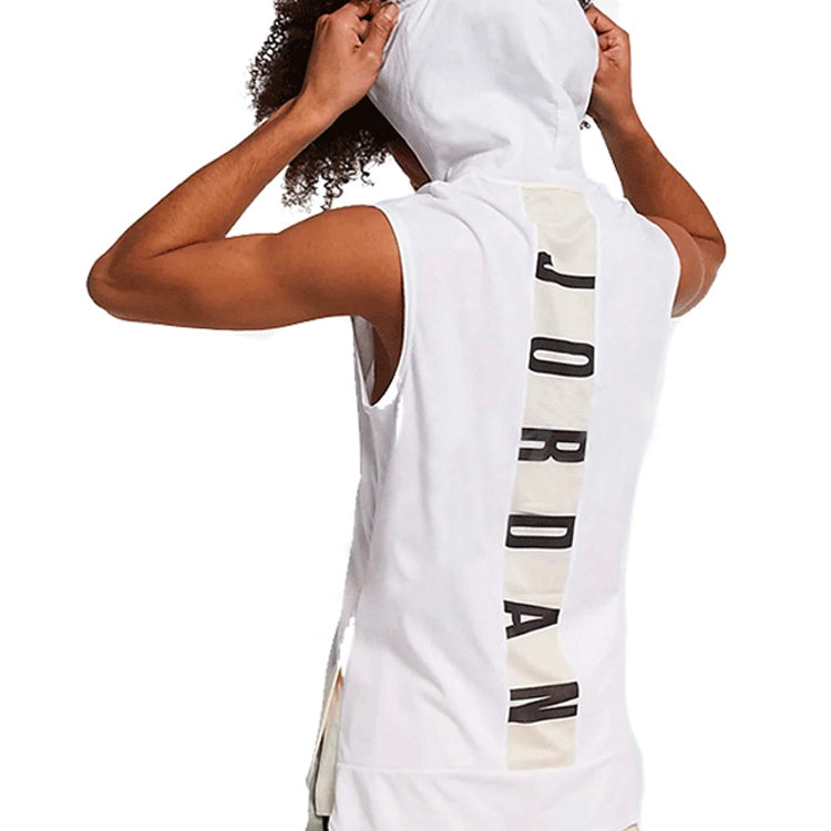 Air Jordan Air Dri-Fit Back Alphabet Printing hooded Vest White CW0373-100