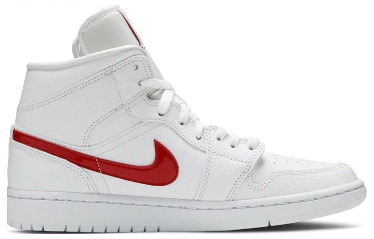 (WMNS) Air Jordan 1 Mid 'White University Red' BQ6472-106