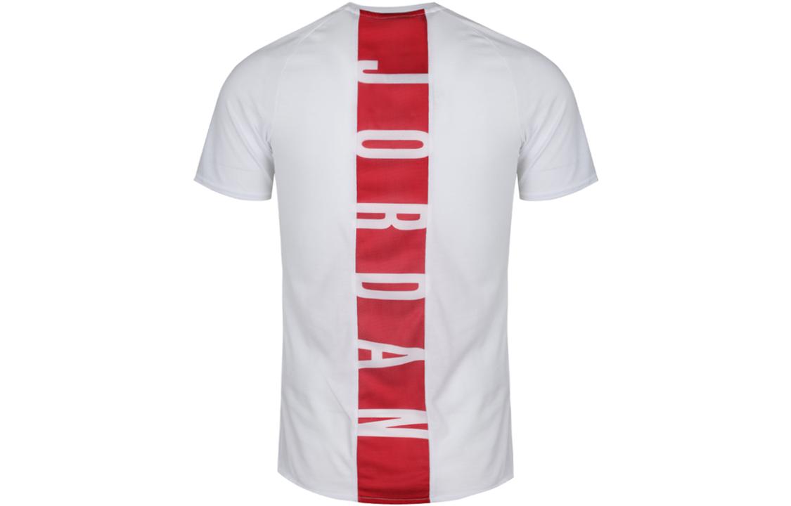 Air Jordan Basketball Sports Breathable Logo Quick Dry Short Sleeve White 889714-102