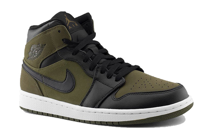 (GS) Air Jordan 1 Retro Mid 'Olive Canvas' 554725-301