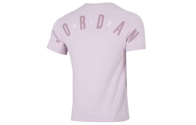 Men's Air Jordan Alphabet Flying Man Logo Printing Round Neck Casual Short Sleeve Lavender Light Purple T-Shirt DM1463-530