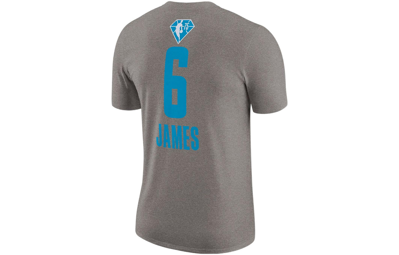 Air Jordan Alphabet Logo Printing Casual Round Neck Short Sleeve All-Star 2022 Season LeBron James 'Gray' DJ8350-088