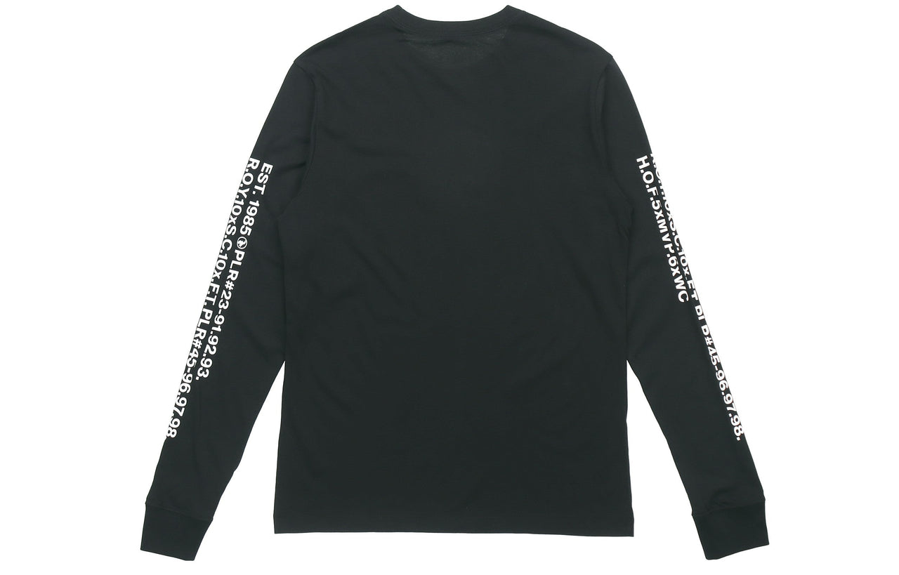 Air Jordan Embroidered Alphabet Printing Casual Sports Round Neck Long Sleeves Black DC6647-010