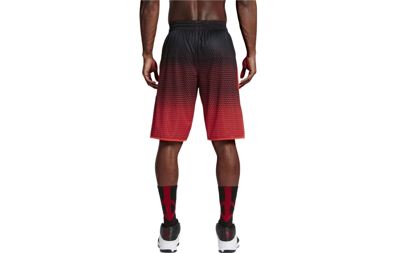 Men's Air Jordan Contrasting Colors Gradient Straight Sports Basketball Shorts Red 'Light Crimson Black' 800921-696