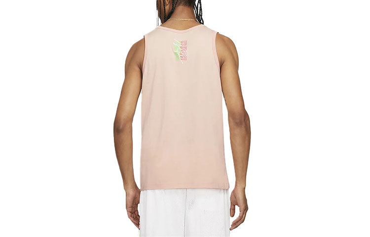 Air Jordan Printing Round Neck Sleeveless Vest Pink CZ8296-800