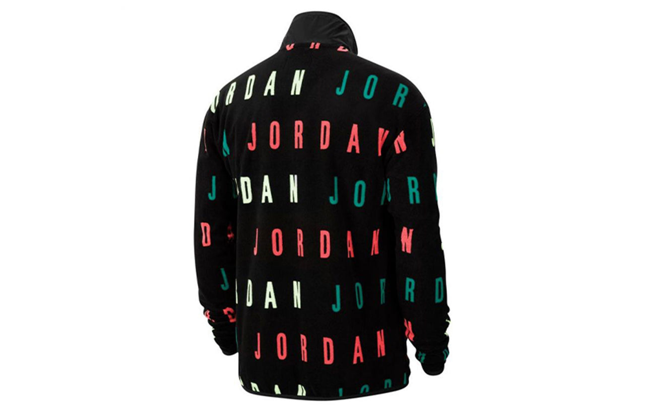 Air Jordan Jumpman Logo Printing Windproof Stand Collar Jacket Black CT3571-010