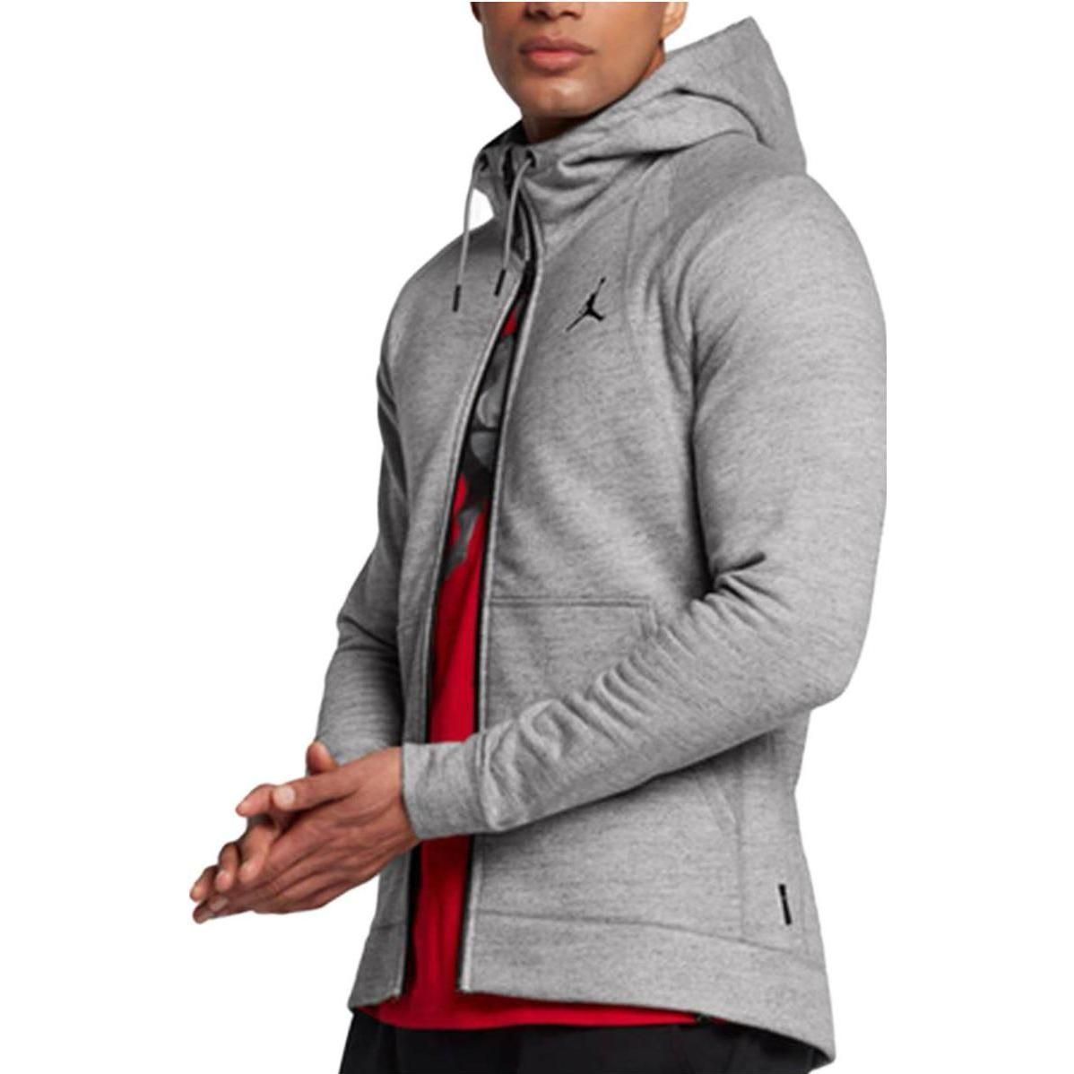 Air Jordan Solid Color Zipper Hoodie Men's Grey 860197-063