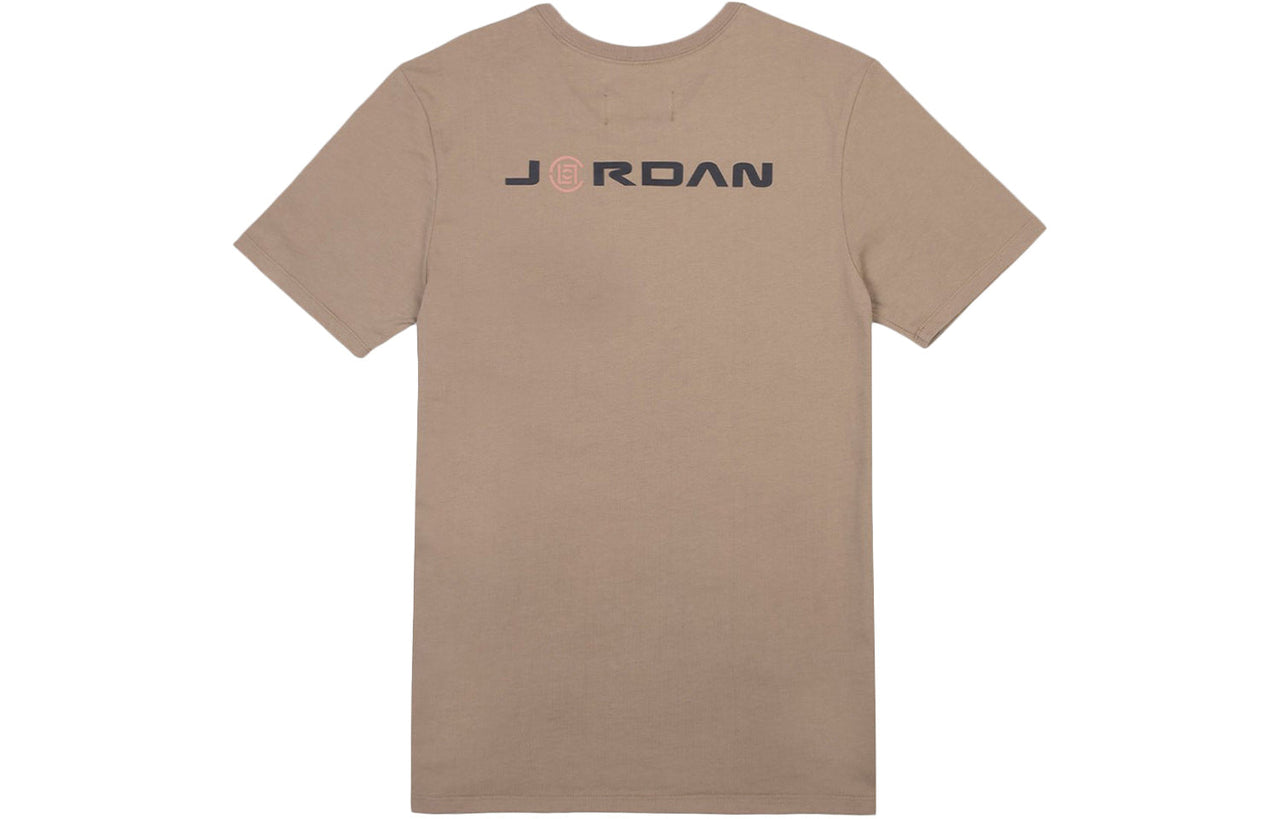 Air Jordan x CLOT Crossover Logo Printing Sports Short Sleeve US Edition Khaki AV6260-202