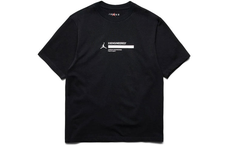 Air Jordan 23 Engineered Basketball Sports Printing Round Neck Short Sleeve Black DC9769-010
