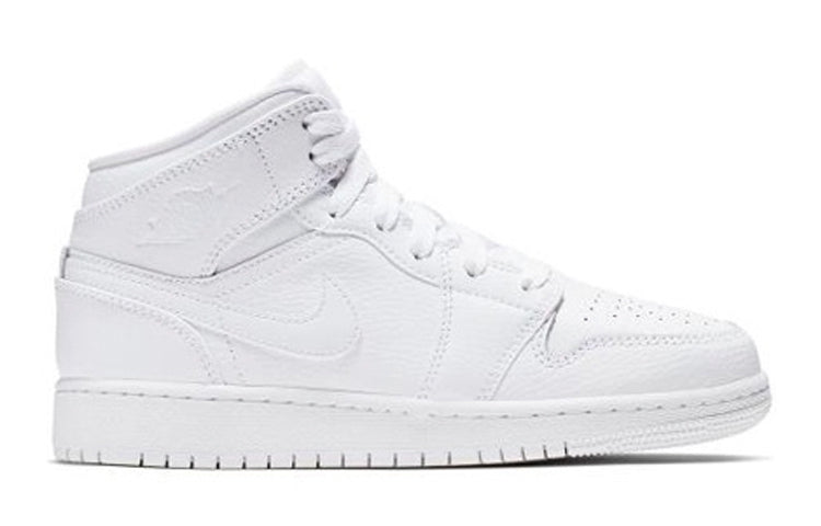 (GS) Air Jordan 1 Mid 'Triple White' 554725-129