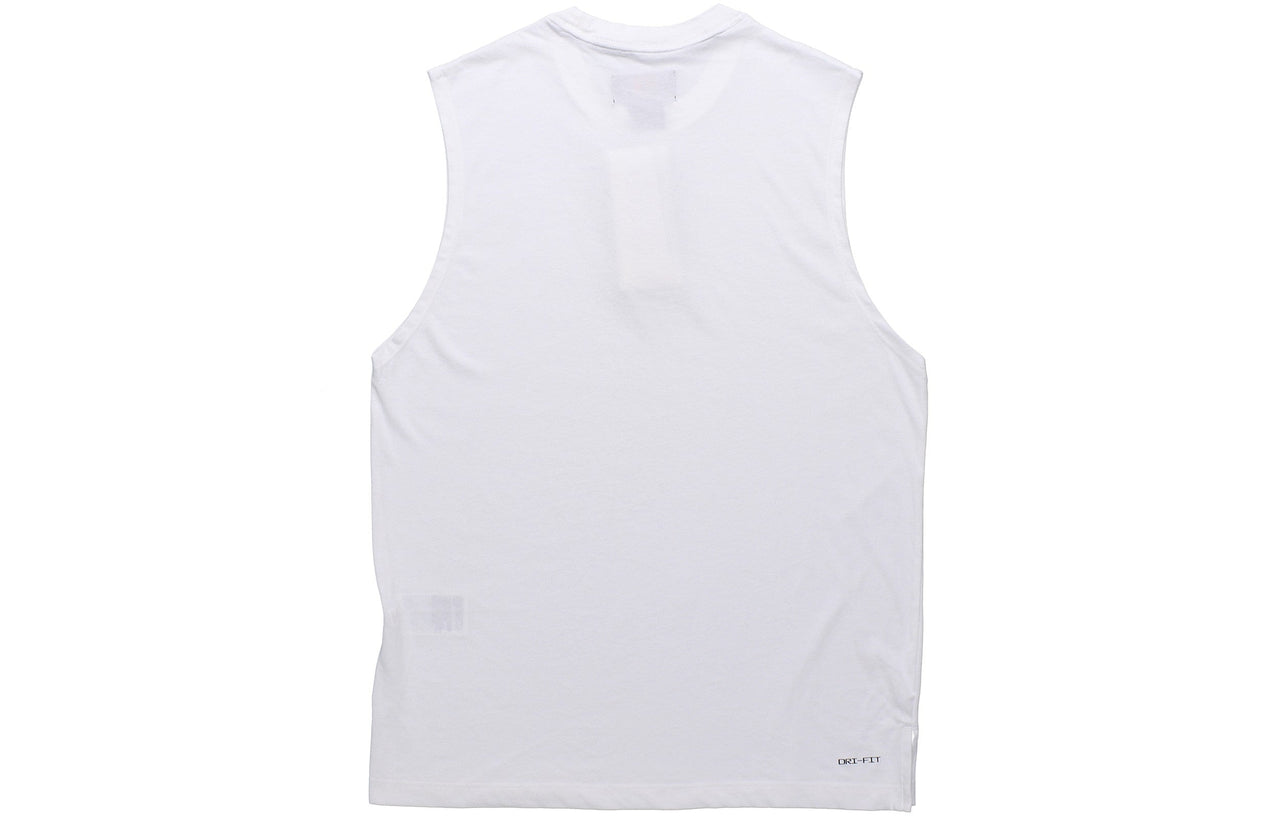 Air Jordan Training Sports Quick-dry Knit Round Collar Vest Men's White DC3237-100